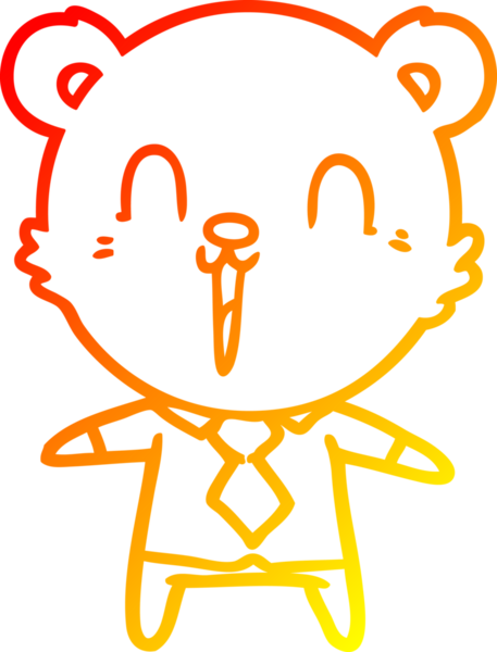 Bir insan tarafından çizilmiş mutlu bir kutup ayısının sıcak çizgi çizimi