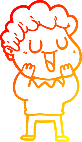 Bir insan tarafından çizilmiş gülen bir çizgi film karakterinin sıcak çizgi çizimi.