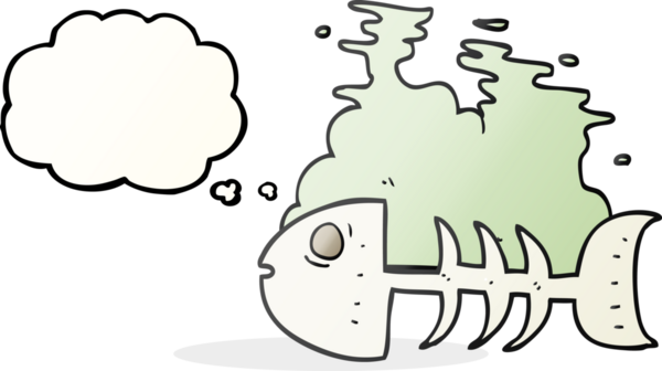 Bir insan tarafından çizilmiş serbest çizim baloncuk balık kemikleri.