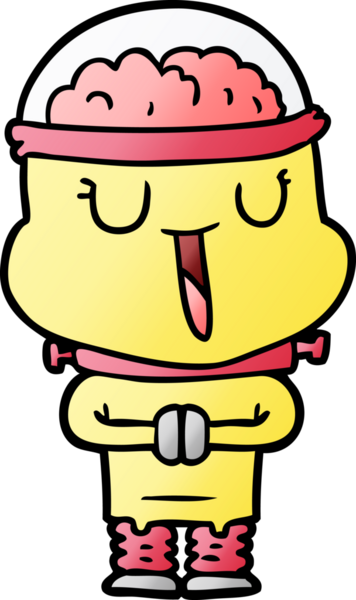 Bir insan tarafından çizilmiş mutlu çizgi film robotu