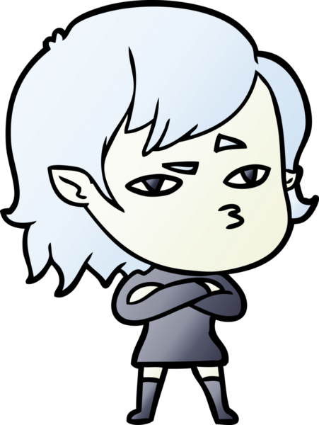 Bir insan tarafından çizilmiş vampir kız çizgi filmi.