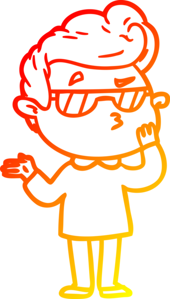 Bir insan tarafından çizilen karikatür karikatürünün sıcak çizgi çizimi.