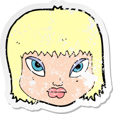 Bir insan tarafından çizilmiş kızgın bir karikatürün gerilimli çıkartması.