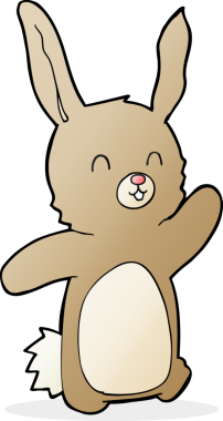 Bir insan tarafından çizilmiş mutlu tavşan çizgi filmi