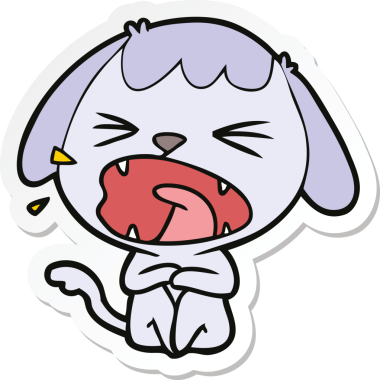 Bir insan tarafından çizilmiş şirin bir köpeğin çıkartması.