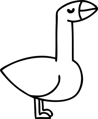 Bir insan tarafından çizilmiş gururlu bir kaz çizgisi