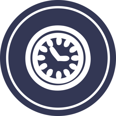 Bir insan tarafından çizilmiş duvar saati dairesel simgesi