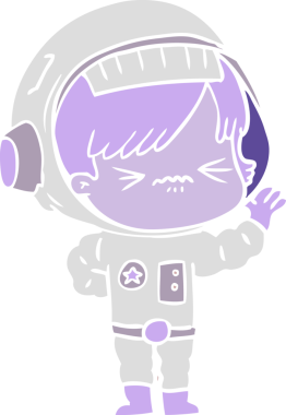 kızgın düz renkli çizgi film kızı bir insan tarafından çizilmiş.