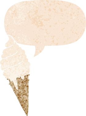 Bir insan tarafından çizilmiş grunge dertli retro tarzı konuşma baloncuklu çizgi film dondurması.