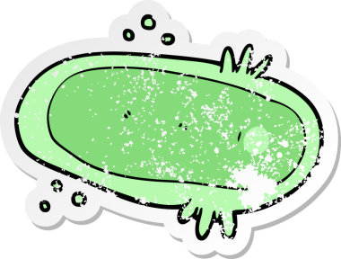 Bir insan tarafından çizilmiş amoeba çizgi filminin sıkıntılı etiketi.