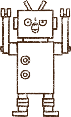 Robot Kömür Bir insan tarafından çizilmiş