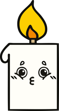 Bir insanın çizdiği yanan mum karikatürü.