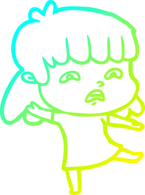 Bir insan tarafından çizilmiş endişeli bir karikatür çizimi.