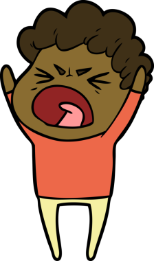 Bir insan tarafından çizilmiş öfkeli bir adam.