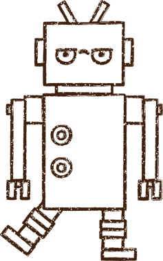 Robot Kömür Bir insan tarafından çizilmiş