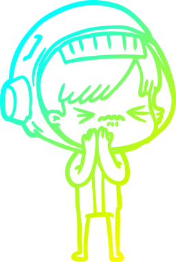 Bir insan tarafından çizilmiş kızgın bir uzay kızı çizimi.