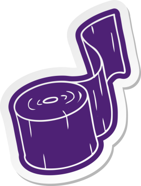 Bir insan tarafından çizilmiş tuvalet kağıdı çıkartması.