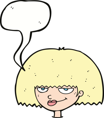 Bir insan tarafından çizilmiş kaba kadın yüzü.