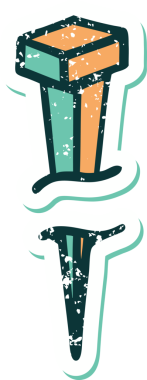 Bir insan tarafından çizilmiş demir tırnağın sembolik dövmesi.