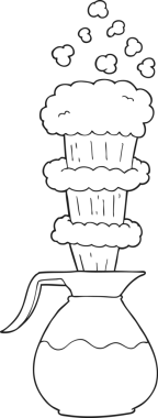 Bir insan tarafından çizilmiş ekstra koyu kahve sürahisi.