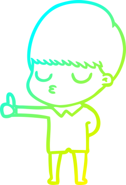 Bir çizgi film karakteri çizen soğuk gradyan bir çocuk bir insan tarafından çizilmiş.