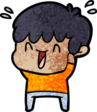 Bir insan tarafından çizilmiş gülen çocuk.