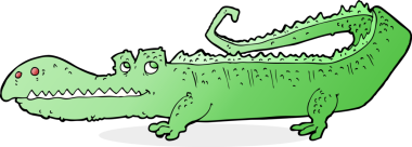 Bir insan tarafından çizilmiş timsah çizgi filmi.