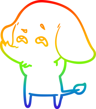 gökkuşağı gradyan çizimi bir insan tarafından çizilmiş bir fil karikatürü