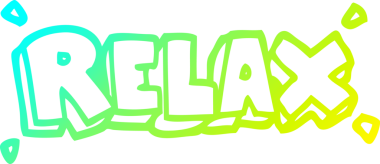 Bir çizgi film çiziminin soğuk gradyan çizimi bir insan tarafından çizilmiş rahatlama sembolü