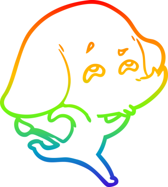 gökkuşağı gradyan çizimi bir insan tarafından çizilmiş bir fil karikatürü