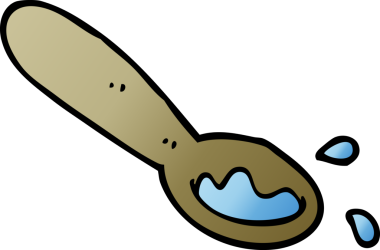 Bir insan tarafından çizilmiş yemek kepçesi.