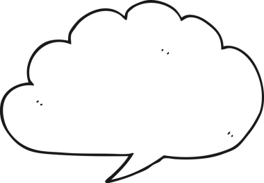 Bir insan tarafından çizilmiş karton bulutlu konuşma balonu