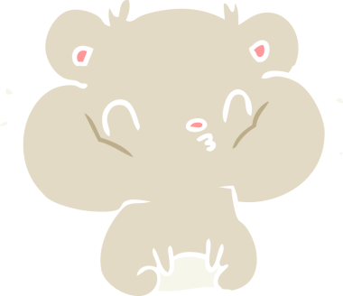 Bir insan tarafından çizilmiş düz renkli çizgi film hamster.