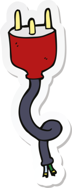 Bir insan tarafından çizilmiş karikatür elektrik prizi çıkartması.