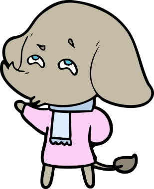 Bir insan tarafından çizilmiş karikatür fili