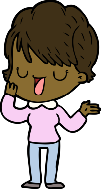 Bir insan tarafından çizilmiş bir karikatür kadın konuşuyor.