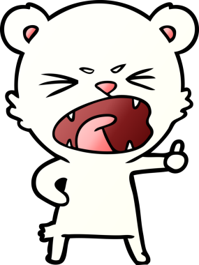 Bir insan tarafından çizilmiş kızgın kutup ayısı çizgi filmi.