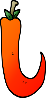 Bir insan tarafından çizilmiş kırmızı acı biber.