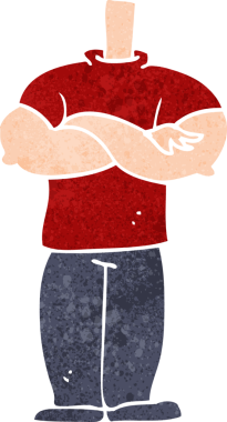 katlanmış kollu karikatür gövdesi (bir insan tarafından çizilen ve eşleştirilen karikatürler)