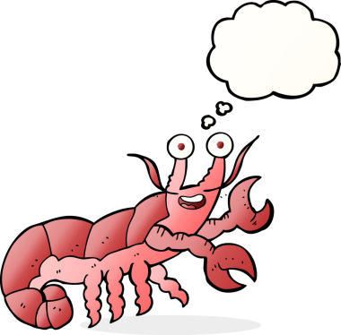 Bir insan tarafından çizilmiş serbest çizim baloncuklu ıstakoz.