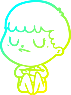 Bir insan tarafından çizilmiş soğuk gradyan çizgi film karakteri.