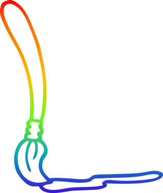 Bir insan tarafından çizilmiş bir karikatür boya fırçasının çizimi