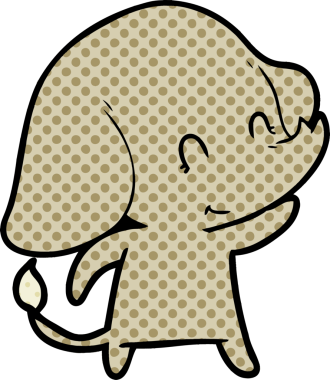 Bir insan tarafından çizilmiş şirin bir fil.