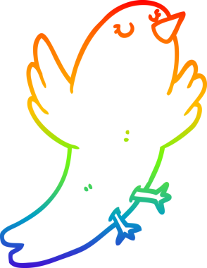 gökkuşağı gradyan çizimi Bir insan tarafından çizilmiş bir çizgi kuş