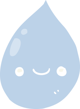 bir insan tarafından çizilmiş düz renk çizgi film yağmur damlası