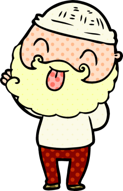 Bir insan tarafından çizilmiş sakallı bir adam.