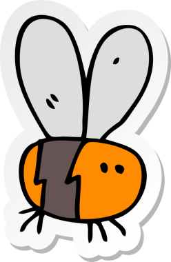 Bir insan tarafından çizilmiş çizgi film etiketi.