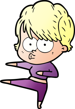 Bir insan tarafından çizilmiş karikatür kadın.