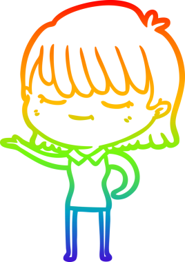 gökkuşağı gradyan çizimi bir insan tarafından çizilmiş bir karikatür kadın