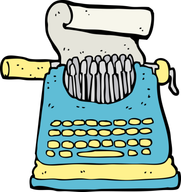 bir insan tarafından çizilmiş bir daktilo.